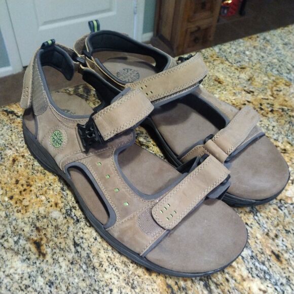 Dunham Sandal Men's DAI04tn Newport Nolan Brown 3-way Adjustable Straps Sz 14 - Picture 2 of 13